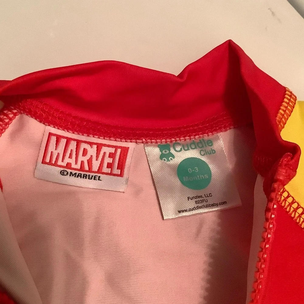 Marvel Red and Yellow Iron Man Infant Swim Rashguard